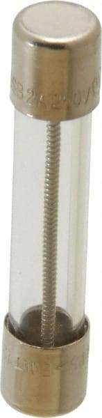 Ferraz Shawmut - 250 VAC, 2 Amp, Time Delay Miniature Glass Fuse - Clip Mount, 1-1/4" OAL, 1/4" Diam - USA Tool & Supply