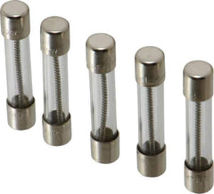 Ferraz Shawmut - 250 VAC, 5 Amp, Time Delay Miniature Glass Fuse - Clip Mount, 1-1/4" OAL, 1/4" Diam - USA Tool & Supply