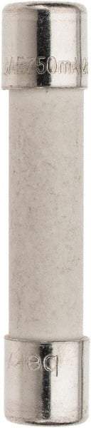 Ferraz Shawmut - 250 VAC, 0.75 Amp, Fast-Acting Miniature Ceramic Fuse - Clip Mount, 1-1/4" OAL, 1/4" Diam - USA Tool & Supply