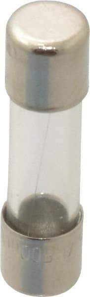 Value Collection - 250 VAC, 0.5 Amp, Fast-Acting Miniature Glass Fuse - Clip Mount, 20mm OAL, 5mm Diam - USA Tool & Supply