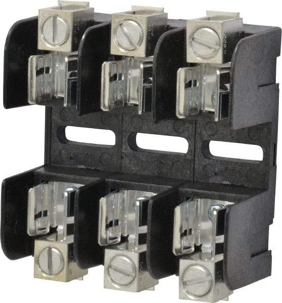 Ferraz Shawmut - 3 Pole, 250 VAC/VDC, 30 Amp, Screw Mount Fuse Block - 3 Inch Long x 3 Inch Wide x 1.38 Inch High Block - USA Tool & Supply