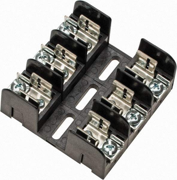 Ferraz Shawmut - 3 Pole, 250 VAC/VDC, 30 Amp, Screw Mount Fuse Block - 3 Inch Long x 3 Inch Wide x 1.38 Inch High Block - USA Tool & Supply