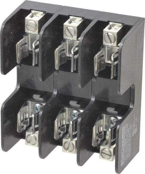 Ferraz Shawmut - 3 Pole, 250 VAC/VDC, 60 Amp, Screw Mount Fuse Block - 3 Inch Long x 3 Inch Wide x 1.38 Inch High Block - USA Tool & Supply