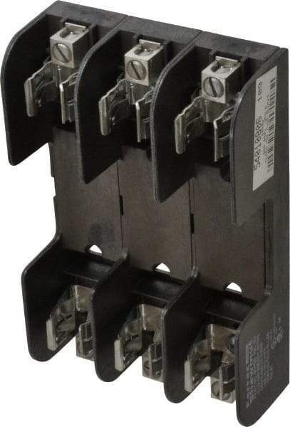 Ferraz Shawmut - 3 Pole, 14 to 2 AWG, 250/600 VAC/VDC, 60 Amp, Screw Mount Fuse Block - 5/16 Inch Diameter x 7 Inch Long x 4.55 Inch Wide x 2 Inch High Block - USA Tool & Supply