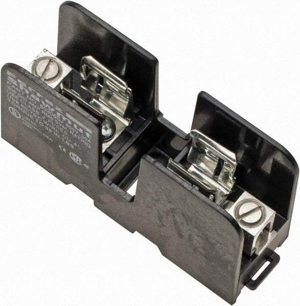Ferraz Shawmut - 1 Pole, 14 to 2 AWG, 600 VAC/VDC, 30 Amp, DIN Rail Mount, Screw Mount Fuse Block - 3.9 Inch Long x 1.29 Inch Wide x 2.2 Inch High Block - USA Tool & Supply