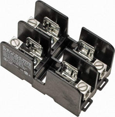 Ferraz Shawmut - 2 Pole, 14 to 2 AWG, 600 VAC/VDC, 30 Amp, DIN Rail Mount, Screw Mount Fuse Block - 3.9 Inch Long x 2.45 Inch Wide x 2.2 Inch High Block - USA Tool & Supply