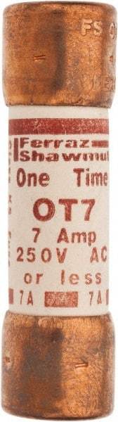 Ferraz Shawmut - 250 VAC/VDC, 7 Amp, Fast-Acting General Purpose Fuse - Clip Mount, 50.8mm OAL, 20 at DC, 50 at AC kA Rating, 9/16" Diam - USA Tool & Supply