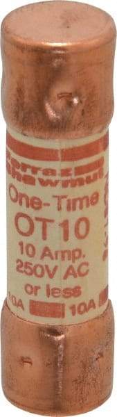 Ferraz Shawmut - 250 VAC/VDC, 10 Amp, Fast-Acting General Purpose Fuse - Clip Mount, 50.8mm OAL, 20 at DC, 50 at AC kA Rating, 9/16" Diam - USA Tool & Supply