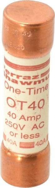 Ferraz Shawmut - 250 VAC/VDC, 40 Amp, Fast-Acting General Purpose Fuse - Clip Mount, 76.2mm OAL, 20 at DC, 50 at AC kA Rating, 13/16" Diam - USA Tool & Supply