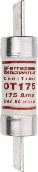 Ferraz Shawmut - 250 VAC/VDC, 175 Amp, Fast-Acting General Purpose Fuse - Clip Mount, 7-1/8" OAL, 20 at DC, 50 at AC kA Rating, 1-9/16" Diam - USA Tool & Supply