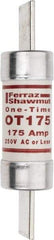 Ferraz Shawmut - 250 VAC/VDC, 175 Amp, Fast-Acting General Purpose Fuse - Clip Mount, 7-1/8" OAL, 20 at DC, 50 at AC kA Rating, 1-9/16" Diam - USA Tool & Supply