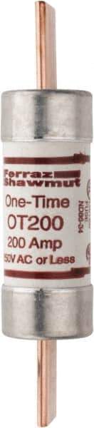 Ferraz Shawmut - 250 VAC/VDC, 200 Amp, Fast-Acting General Purpose Fuse - Clip Mount, 7-1/8" OAL, 20 at DC, 50 at AC kA Rating, 1-9/16" Diam - USA Tool & Supply