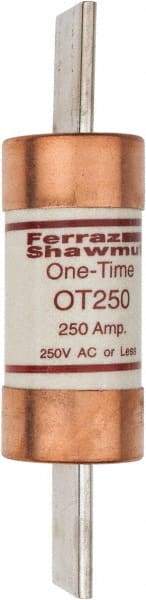 Ferraz Shawmut - 250 VAC/VDC, 250 Amp, Fast-Acting General Purpose Fuse - Clip Mount, 8-5/8" OAL, 20 at DC, 50 at AC kA Rating, 2-1/16" Diam - USA Tool & Supply