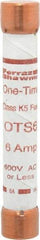 Ferraz Shawmut - 300 VDC, 600 VAC, 6 Amp, Fast-Acting General Purpose Fuse - Clip Mount, 127mm OAL, 20 at DC, 50 at AC kA Rating, 13/16" Diam - USA Tool & Supply