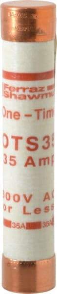 Ferraz Shawmut - 300 VDC, 600 VAC, 35 Amp, Fast-Acting General Purpose Fuse - Clip Mount, 5-1/2" OAL, 20 at DC, 50 at AC kA Rating, 1-1/16" Diam - USA Tool & Supply
