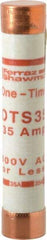 Ferraz Shawmut - 300 VDC, 600 VAC, 35 Amp, Fast-Acting General Purpose Fuse - Clip Mount, 5-1/2" OAL, 20 at DC, 50 at AC kA Rating, 1-1/16" Diam - USA Tool & Supply