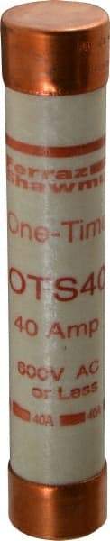 Ferraz Shawmut - 300 VDC, 600 VAC, 40 Amp, Fast-Acting General Purpose Fuse - Clip Mount, 5-1/2" OAL, 20 at DC, 50 at AC kA Rating, 1-1/16" Diam - USA Tool & Supply