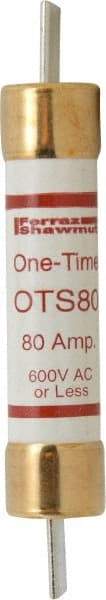 Ferraz Shawmut - 300 VDC, 600 VAC, 80 Amp, Fast-Acting General Purpose Fuse - Clip Mount, 7-7/8" OAL, 20 at DC, 50 at AC kA Rating, 1-5/16" Diam - USA Tool & Supply