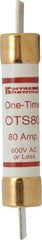 Ferraz Shawmut - 300 VDC, 600 VAC, 80 Amp, Fast-Acting General Purpose Fuse - Clip Mount, 7-7/8" OAL, 20 at DC, 50 at AC kA Rating, 1-5/16" Diam - USA Tool & Supply