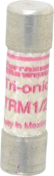 Ferraz Shawmut - 250 VAC, 0.5 Amp, Time Delay Midget Fuse - Clip Mount, 1-1/2" OAL, 10 at AC kA Rating, 13/32" Diam - USA Tool & Supply