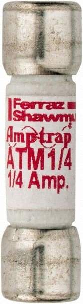 Ferraz Shawmut - 600 VAC/VDC, 0.25 Amp, Fast-Acting General Purpose Fuse - Clip Mount, 1-1/2" OAL, 100 at AC/DC kA Rating, 13/32" Diam - USA Tool & Supply