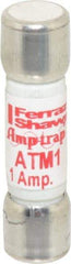 Ferraz Shawmut - 600 VAC/VDC, 1 Amp, Fast-Acting General Purpose Fuse - Clip Mount, 1-1/2" OAL, 100 at AC/DC kA Rating, 13/32" Diam - USA Tool & Supply
