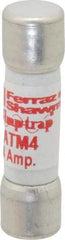 Ferraz Shawmut - 600 VAC/VDC, 4 Amp, Fast-Acting Midget Fuse - Clip Mount, 1-1/2" OAL, 100 at AC/DC kA Rating, 13/32" Diam - USA Tool & Supply