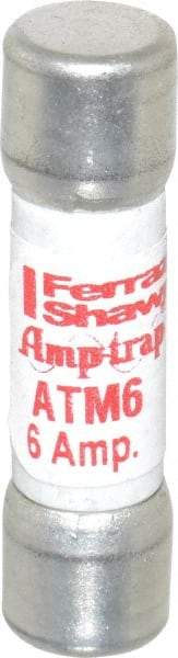 Ferraz Shawmut - 600 VAC/VDC, 6 Amp, Fast-Acting General Purpose Fuse - Clip Mount, 1-1/2" OAL, 100 at AC/DC kA Rating, 13/32" Diam - USA Tool & Supply