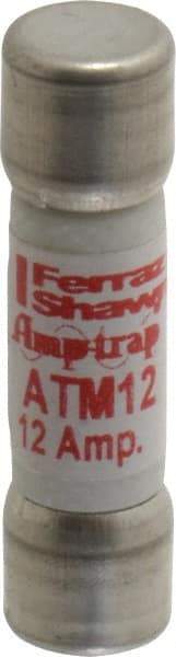 Ferraz Shawmut - 600 VAC/VDC, 12 Amp, Fast-Acting General Purpose Fuse - Clip Mount, 1-1/2" OAL, 100 at AC/DC kA Rating, 13/32" Diam - USA Tool & Supply