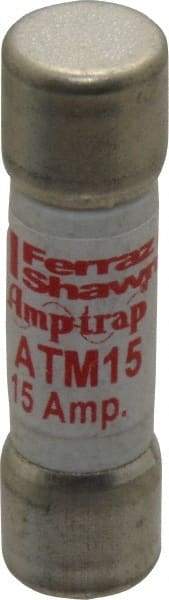 Ferraz Shawmut - 600 VAC/VDC, 15 Amp, Fast-Acting General Purpose Fuse - Clip Mount, 1-1/2" OAL, 100 at AC/DC kA Rating, 13/32" Diam - USA Tool & Supply
