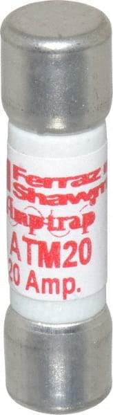 Ferraz Shawmut - 600 VAC/VDC, 20 Amp, Fast-Acting General Purpose Fuse - Clip Mount, 1-1/2" OAL, 100 at AC/DC kA Rating, 13/32" Diam - USA Tool & Supply