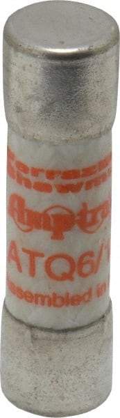 Ferraz Shawmut - 500 VAC, 0.6 Amp, Time Delay General Purpose Fuse - Clip Mount, 1-1/2" OAL, 10 at AC kA Rating, 13/32" Diam - USA Tool & Supply
