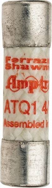 Ferraz Shawmut - 500 VAC, 1.4 Amp, Time Delay General Purpose Fuse - Clip Mount, 1-1/2" OAL, 10 at AC kA Rating, 13/32" Diam - USA Tool & Supply