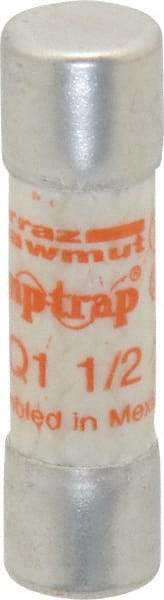 Ferraz Shawmut - 500 VAC, 1.5 Amp, Time Delay General Purpose Fuse - Clip Mount, 1-1/2" OAL, 10 at AC kA Rating, 13/32" Diam - USA Tool & Supply