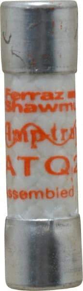 Ferraz Shawmut - 500 VAC, 2 Amp, Time Delay General Purpose Fuse - Clip Mount, 1-1/2" OAL, 10 at AC kA Rating, 13/32" Diam - USA Tool & Supply