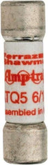 Ferraz Shawmut - 500 VAC, 5.6 Amp, Time Delay General Purpose Fuse - Clip Mount, 1-1/2" OAL, 10 at AC kA Rating, 13/32" Diam - USA Tool & Supply