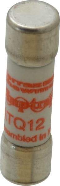 Ferraz Shawmut - 500 VAC, 12 Amp, Time Delay General Purpose Fuse - Clip Mount, 1-1/2" OAL, 10 at AC kA Rating, 13/32" Diam - USA Tool & Supply