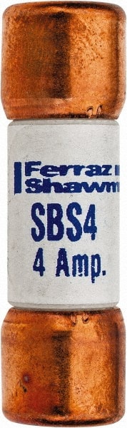 Cylindrical Fast-Acting Fuse: 4 A, 10.3 mm Dia - 600V, 100 kA at AC, Fiberglass;GMG