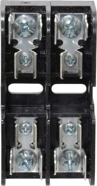 Ferraz Shawmut - 2 Pole, 10 to 14 AWG, 600 VAC/VDC, 30 Amp, DIN Rail Mount, Screw Mount Fuse Block - 13/32 Inch Diameter x 1-1/2 Inch Fuse Length, 3.04 Inch Long x 1.6 Inch Wide x 1.31 Inch High Block - USA Tool & Supply