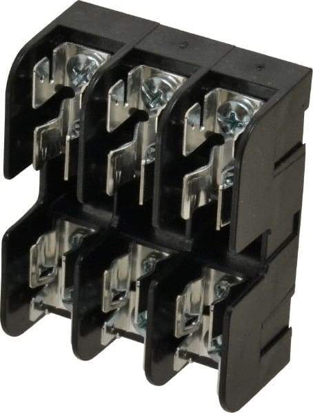 Ferraz Shawmut - 3 Pole, 10 to 14 AWG, 600 VAC/VDC, 30 Amp, DIN Rail Mount, Screw Mount Fuse Block - 13/32 Inch Diameter x 1-1/2 Inch Fuse Length, 3.04 Inch Long x 2.35 Inch Wide x 1.31 Inch High Block - USA Tool & Supply