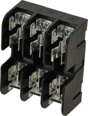 Ferraz Shawmut - 3 Pole, 10 to 14 AWG, 600 VAC/VDC, 30 Amp, DIN Rail Mount, Screw Mount Fuse Block - 13/32 Inch Diameter x 1-1/2 Inch Fuse Length, 3.04 Inch Long x 2.35 Inch Wide x 1.31 Inch High Block - USA Tool & Supply