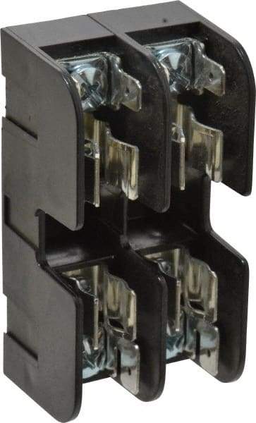 Ferraz Shawmut - 2 Pole, 10 to 14 AWG, 600 VAC/VDC, 30 Amp, DIN Rail Mount, Screw Mount Fuse Block - 13/32 Inch Diameter x 1-1/2 Inch Fuse Length, 3.04 Inch Long x 1.6 Inch Wide x 1.31 Inch High Block - USA Tool & Supply