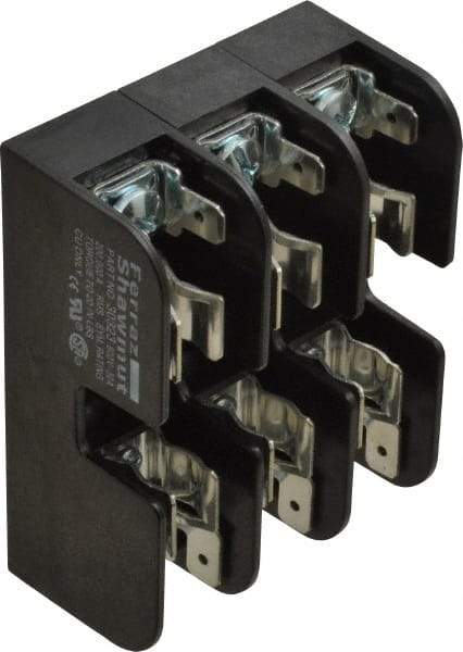 Ferraz Shawmut - 3 Pole, 10 to 14 AWG, 600 VAC/VDC, 30 Amp, DIN Rail Mount, Screw Mount Fuse Block - 13/32 Inch Diameter x 1-1/2 Inch Fuse Length, 3.04 Inch Long x 2.35 Inch Wide x 1.31 Inch High Block - USA Tool & Supply