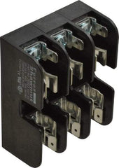 Ferraz Shawmut - 3 Pole, 10 to 14 AWG, 600 VAC/VDC, 30 Amp, DIN Rail Mount, Screw Mount Fuse Block - 13/32 Inch Diameter x 1-1/2 Inch Fuse Length, 3.04 Inch Long x 2.35 Inch Wide x 1.31 Inch High Block - USA Tool & Supply