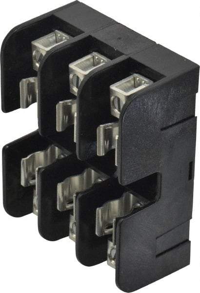 Ferraz Shawmut - 3 Pole, 14 to 6 AWG, 600 VAC/VDC, 30 Amp, DIN Rail Mount, Screw Mount Fuse Block - 13/32 Inch Diameter x 1-1/2 Inch Fuse Length, 3.04 Inch Long x 2.35 Inch Wide x 1.31 Inch High Block - USA Tool & Supply