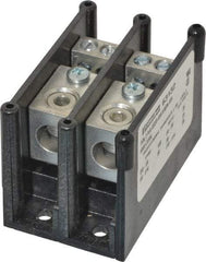 Ferraz Shawmut - 2 Poles, 135 Amp, 2/0-14 AWG Primary, 4-14 AWG Secondary, Polycarbonate Power Distribution Block - 1000 VAC/VDC, 1 Primary Connection, 1.98 Inch Long x 3.08 Inch Deep x 2.81 Inch High - USA Tool & Supply