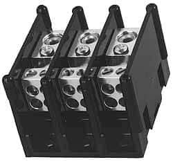 Ferraz Shawmut - 1 Pole, 155 Amp, 3/8-16 x 1-1/8 Primary, 3/8-16 x 1-15/16 Secondary, Polycarbonate Power Distribution Block - 1000 VAC/VDC, 1 Primary Connection, 3.57 Inch Long x 5 Inch Deep x 3-1/4 Inch High - USA Tool & Supply