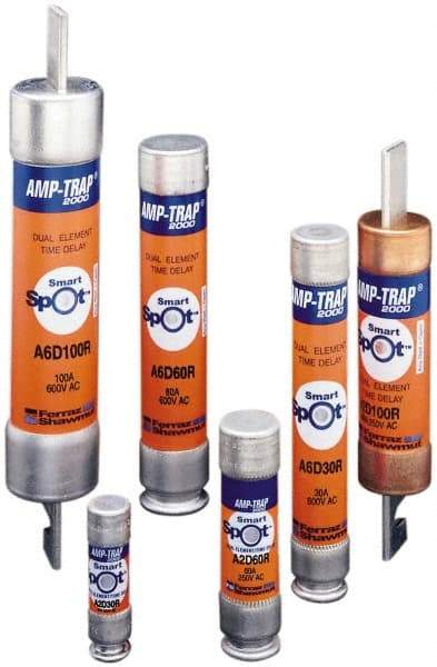 Ferraz Shawmut - 250 VAC/VDC, 1.8 Amp, Time Delay General Purpose Fuse - Clip Mount, 51mm OAL, 100 at DC, 200 at AC kA Rating, 9/16" Diam - USA Tool & Supply