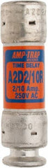 Ferraz Shawmut - 250 VAC/VDC, 0.2 Amp, Time Delay General Purpose Fuse - Clip Mount, 51mm OAL, 100 at DC, 200 at AC kA Rating, 9/16" Diam - USA Tool & Supply