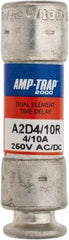 Ferraz Shawmut - 250 VAC/VDC, 0.4 Amp, Time Delay General Purpose Fuse - Clip Mount, 51mm OAL, 100 at DC, 200 at AC kA Rating, 9/16" Diam - USA Tool & Supply